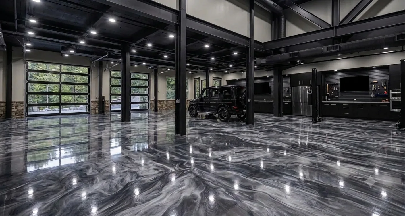 Grand espace au plancher de béton à mesurer